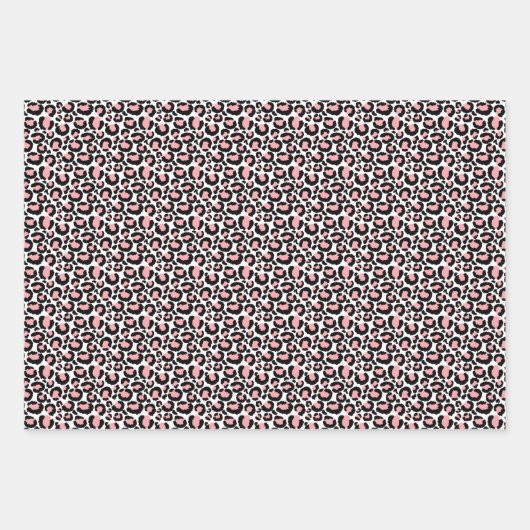 Roze Cheetah Print Inpakpapier Vel (Voorkant 2)