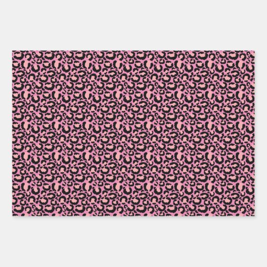 Roze Cheetah Print Inpakpapier Vel (Voorkant)