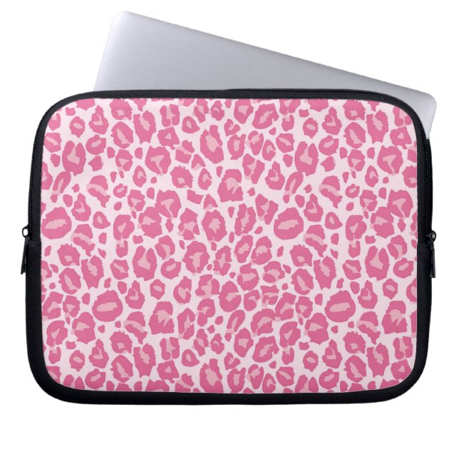 Roze Cheetah Print Laptop Sleeve (Voorkant)