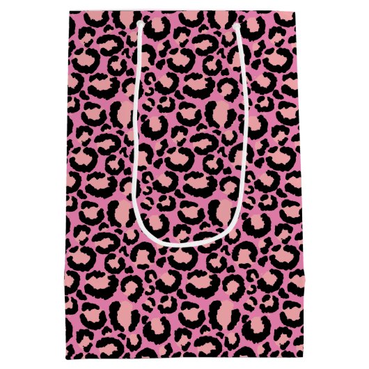 Roze Cheetah Print Medium Cadeauzakje (Achterkant)