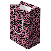 Roze Cheetah Print Medium Cadeauzakje (Achterkant Gekanteld)