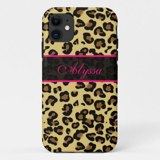 Roze Cheetah print persoonlijke telefoontas Case-Mate iPhone Case (Achterkant)