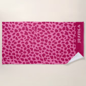 Roze Cheetah Print Retro Chic y2k Esthetische naam Strandlaken (Voorkant)