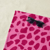 Roze Cheetah Print Retro Chic y2k Esthetische naam Strandlaken (In situ)