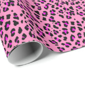 Roze Cheetah Print Wrapping Paper Cadeaupapier (Rol Hoek)