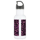 Roze Cheetah Roestvrij stalen fles (Achterkant)