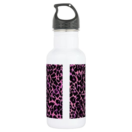 Roze Cheetah Roestvrij stalen fles (Achterkant)