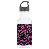 Roze Cheetah Roestvrij stalen fles (Voorkant)