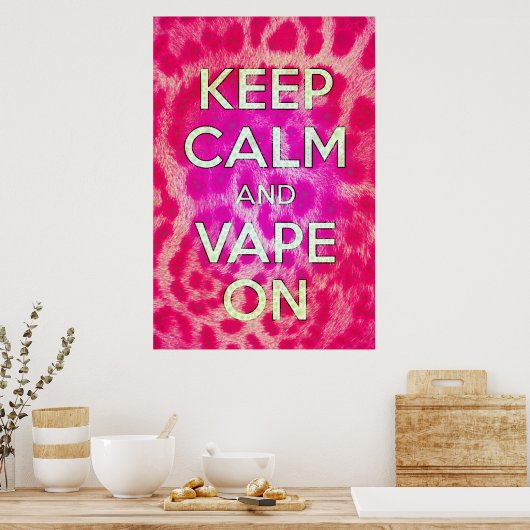 Roze Cheetah Vape Poster (Keuken)