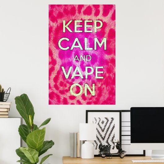 Roze Cheetah Vape Poster (Thuiskantoor)
