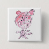 Roze cheetah vierkante button 5,1 cm (Voorkant)