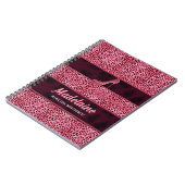 Roze Cheetah voor schrijver met naam Notitieboek (Linkerzijde)