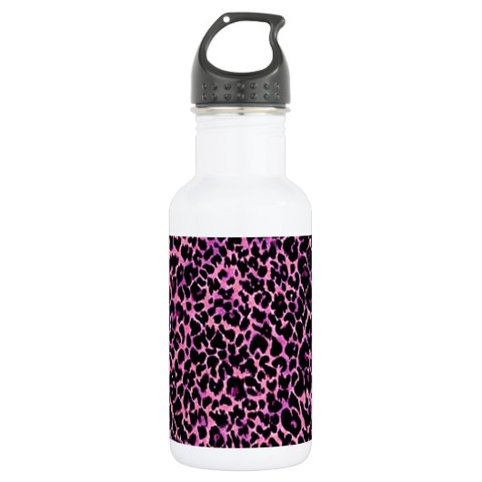 Roze Cheetah Waterfles (Voorkant)