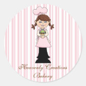 Roze Chef Bakery Stickers (Voorkant)