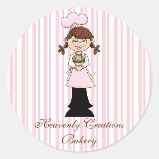 Roze Chef Bakery Stickers (Voorkant)