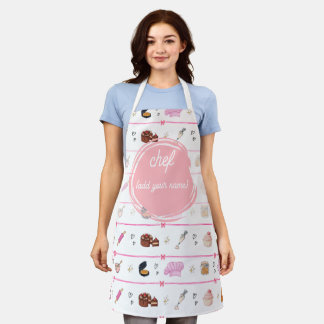 Roze Chef Bakken Schort | Schattige Vintage Gebak 