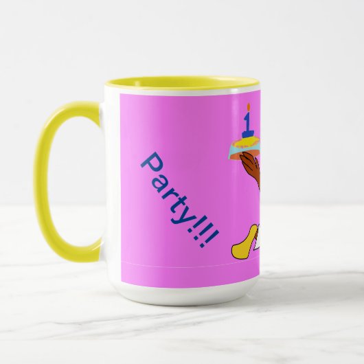 Roze Chef Ducky Verjaardag Mok (Links)