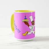 Roze Chef Ducky Verjaardag Mok (Voorkant links)
