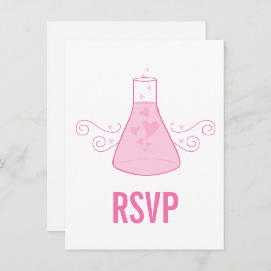Roze chemie RSVP-Briefkaart Uitnodiging Briefkaart (Voorkant / Achterkant)
