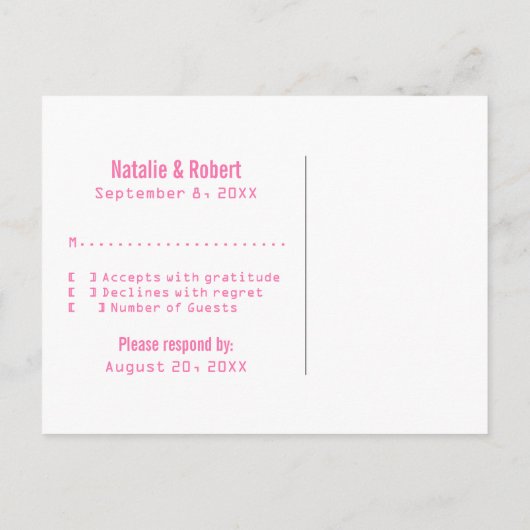 Roze chemie RSVP-Briefkaart Uitnodiging Briefkaart (Achterkant)