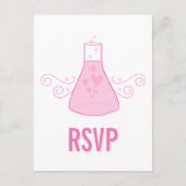 Roze chemie RSVP-Briefkaart Uitnodiging Briefkaart (Voorkant)