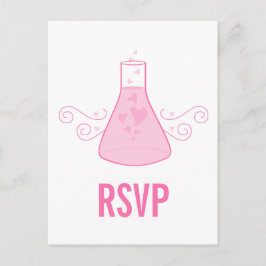 Roze chemie RSVP-Briefkaart Uitnodiging Briefkaart