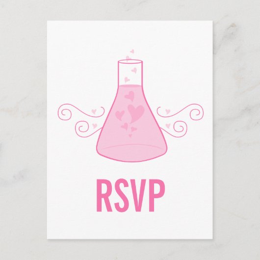 Roze chemie RSVP-Briefkaart Uitnodiging Briefkaart (Voorkant)