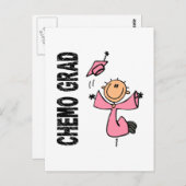 Roze CHEMO AFSTUDEERDER 1 (Borstkanker) Briefkaart (Voorkant / Achterkant)