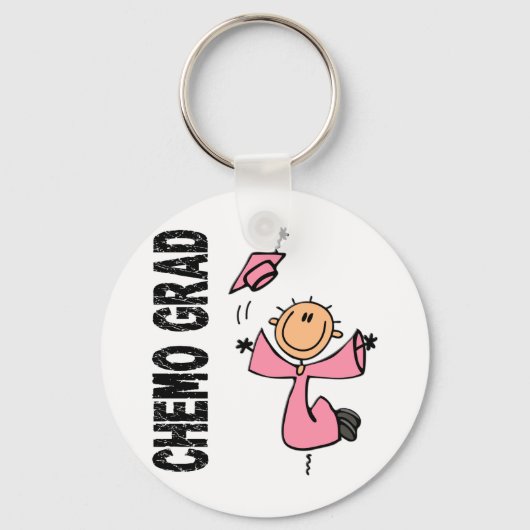 Roze CHEMO AFSTUDEERDER 1 (Borstkanker) Sleutelhanger (Voorkant)