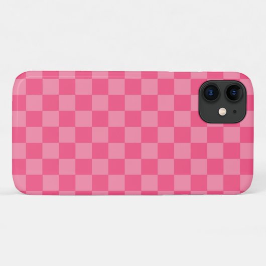 Roze cheque Case-Mate iPhone case (Achterkant (horizontaal))