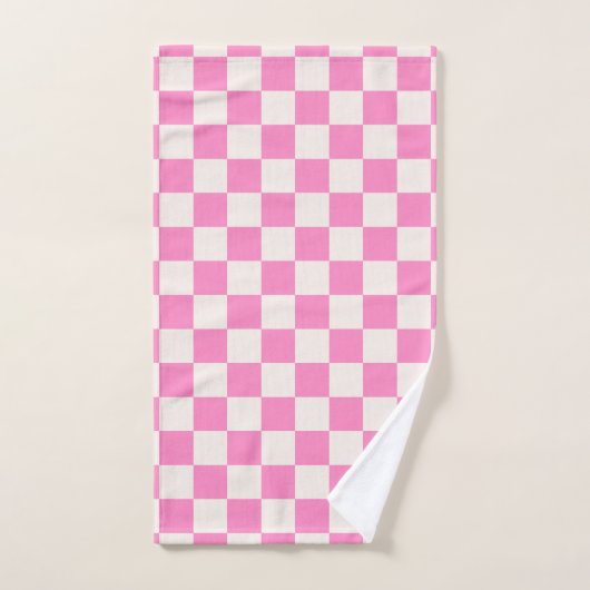 Roze cheque, Checkerboard Patroon, Gecontroleerd Bad Handdoek (Handdoek)