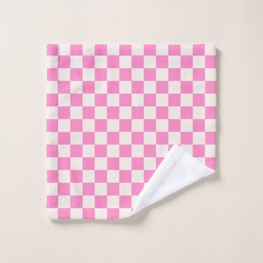 Roze cheque, Checkerboard Patroon, Gecontroleerd Bad Handdoek (Wasdoekje)
