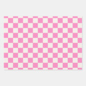 Roze cheque, Checkerboard Patroon, Gecontroleerd Inpakpapier Vel (Voorkant 3)