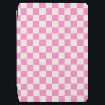 Roze cheque, Checkerboard Patroon, Gecontroleerd iPad Air Cover<br><div class="desc">Gecontroleerd patroon - roze en crèmekleurig wit dambord.</div>