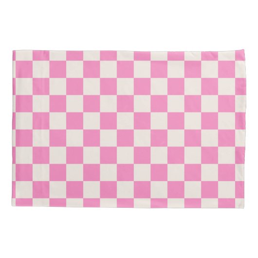 Roze cheque, Checkerboard Patroon, Gecontroleerd Kussensloop (Achterkant)
