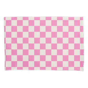 Roze cheque, Checkerboard Patroon, Gecontroleerd Kussensloop