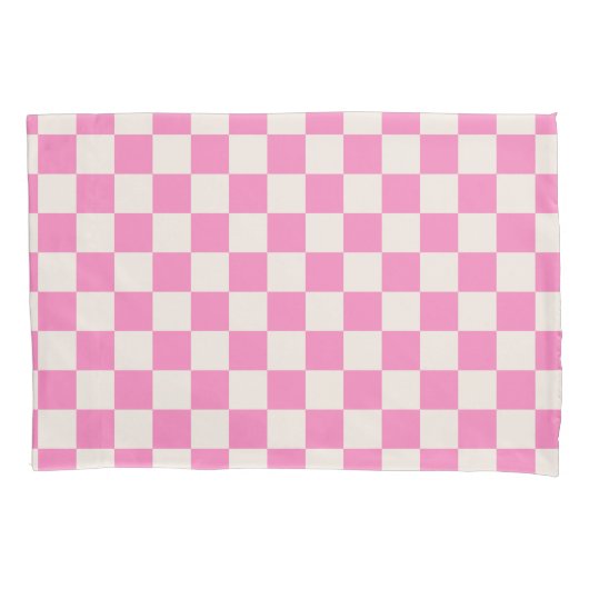 Roze cheque, Checkerboard Patroon, Gecontroleerd Kussensloop (Voorkant)