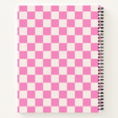 Roze cheque, Checkerboard Patroon, Gecontroleerd Notitieboek (Achterkant)