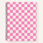 Roze cheque, Checkerboard Patroon, Gecontroleerd Notitieboek (Voorkant)