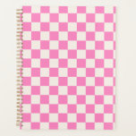 Roze cheque, Checkerboard Patroon, Gecontroleerd Planner<br><div class="desc">Gecontroleerd patroon - roze en crèmekleurig wit dambord.</div>