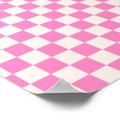 Roze cheque, Checkerboard Patroon, Gecontroleerd Poster (Hoek)