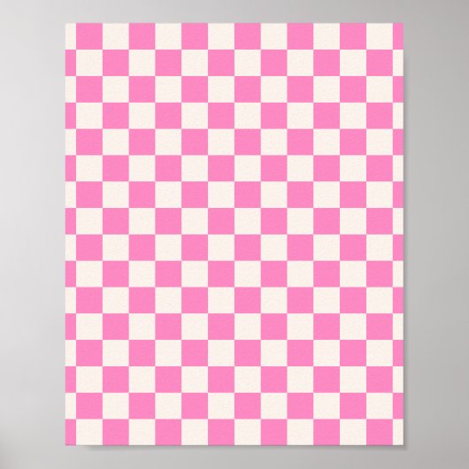 Roze cheque, Checkerboard Patroon, Gecontroleerd Poster (Voorkant)