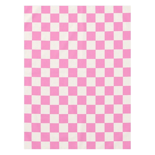 Roze cheque, Checkerboard Patroon, Gecontroleerd Tafelkleed (Voorkant)