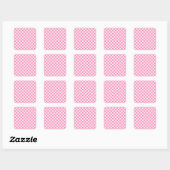 Roze cheque, Checkerboard Patroon, Gecontroleerd Vierkante Sticker (Vel)