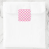 Roze cheque, Checkerboard Patroon, Gecontroleerd Vierkante Sticker (Tas)