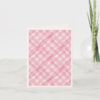 ROZE CHEQUE QUILT Dank u Nota Kaart/Blush