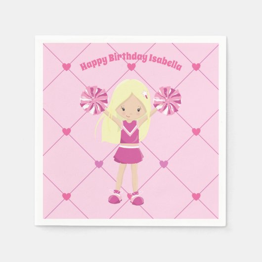  roze chere-elfleestenkorrel - Aangepaste verjaard Servet (Voorkant)