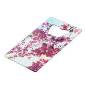 Roze Cherry-bloesems Creditkaart Flessenopener (Voorkant Gekanteld)