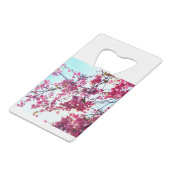 Roze Cherry-bloesems Creditkaart Flessenopener (Achterkant Gekanteld)
