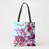 Roze Cherry-bloesems - monogrammen Tote Bag (Voorkant)